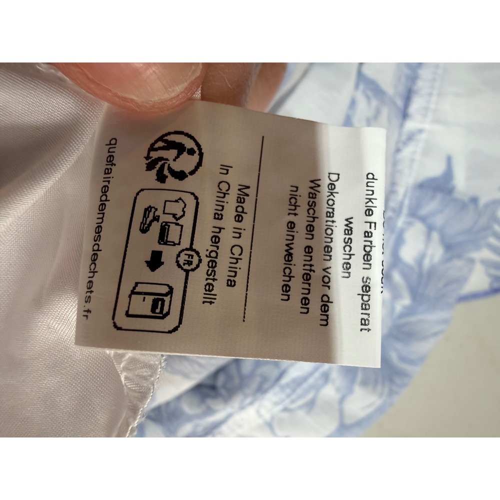 Coastal Floral Maxi Dress Womens XL Blue White Excellent Toile Garden Party - Picture 7 of 9